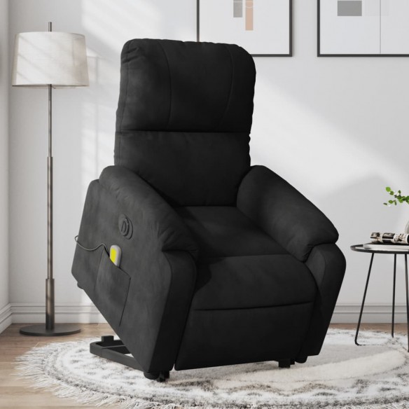 Fauteuil inclinable de massage électrique noir tissu microfibre