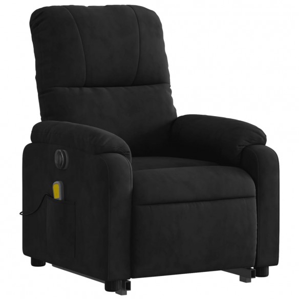 Fauteuil inclinable de massage électrique noir tissu microfibre