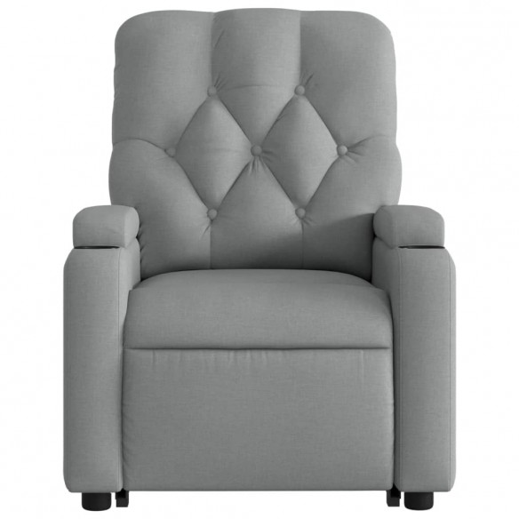 Fauteuil inclinable de massage électrique Gris clair Tissu