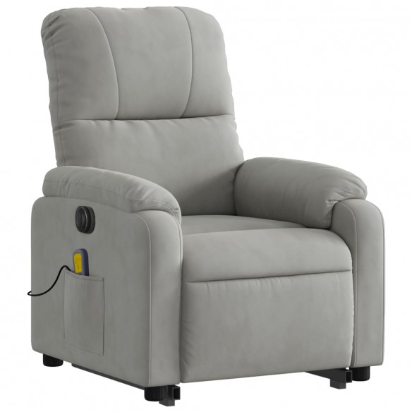 Fauteuil inclinable de massage électrique gris clair