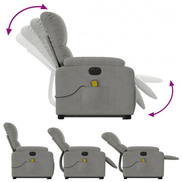 Fauteuil inclinable de massage électrique gris clair