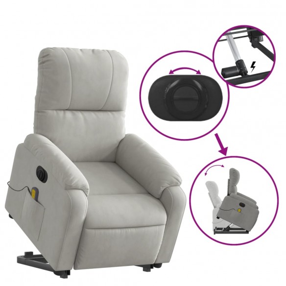 Fauteuil inclinable de massage électrique gris clair