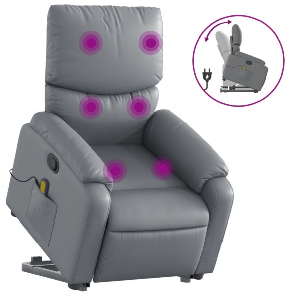 Fauteuil inclinable de massage Gris Similicuir