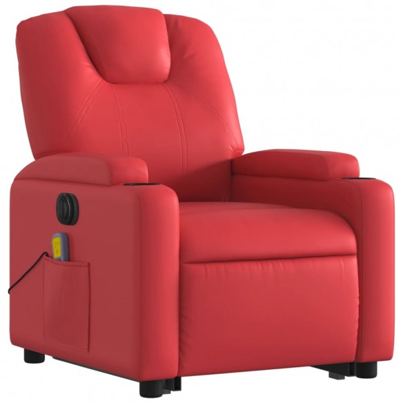 Fauteuil inclinable de massage électrique rouge similicuir