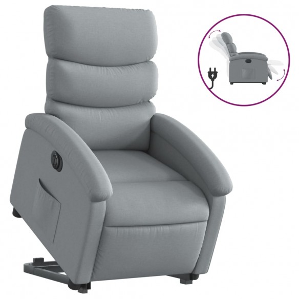 Fauteuil inclinable électrique gris clair tissu