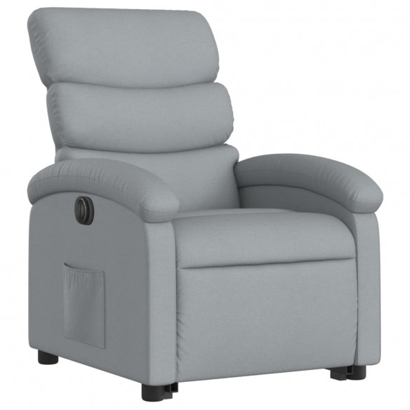 Fauteuil inclinable électrique gris clair tissu