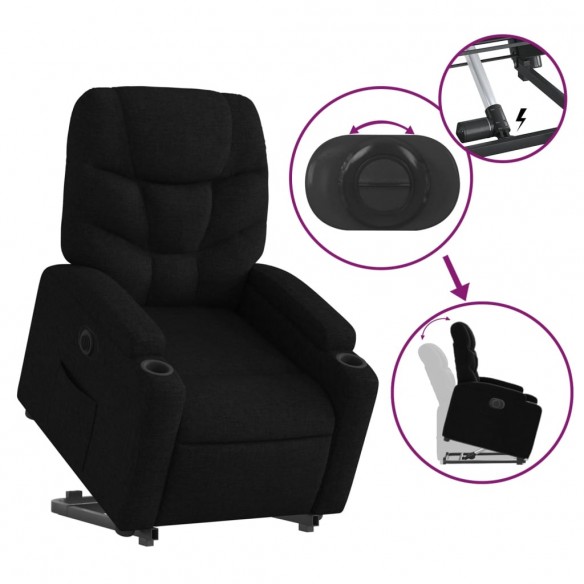 Fauteuil inclinable électrique noir tissu