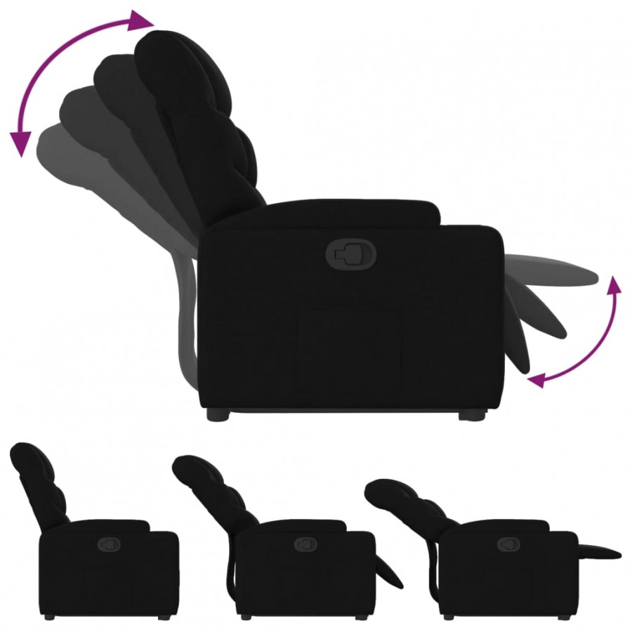 Fauteuil inclinable noir tissu Fauteuil inclinable noir tissu