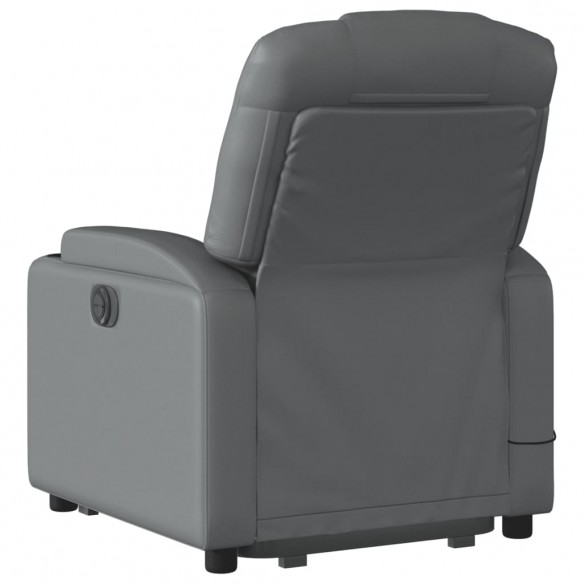 Fauteuil inclinable de massage électrique gris similicuir