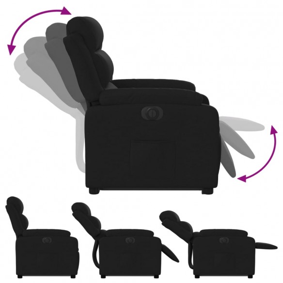 Fauteuil inclinable électrique noir tissu