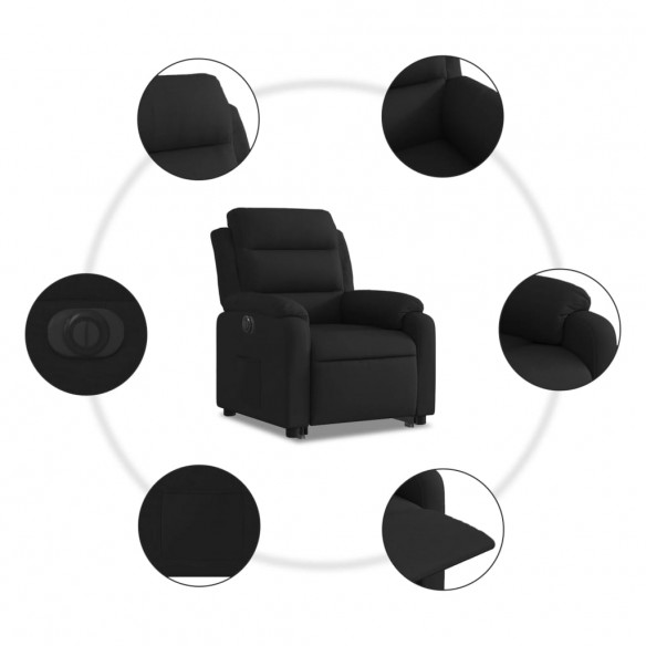 Fauteuil inclinable électrique noir tissu