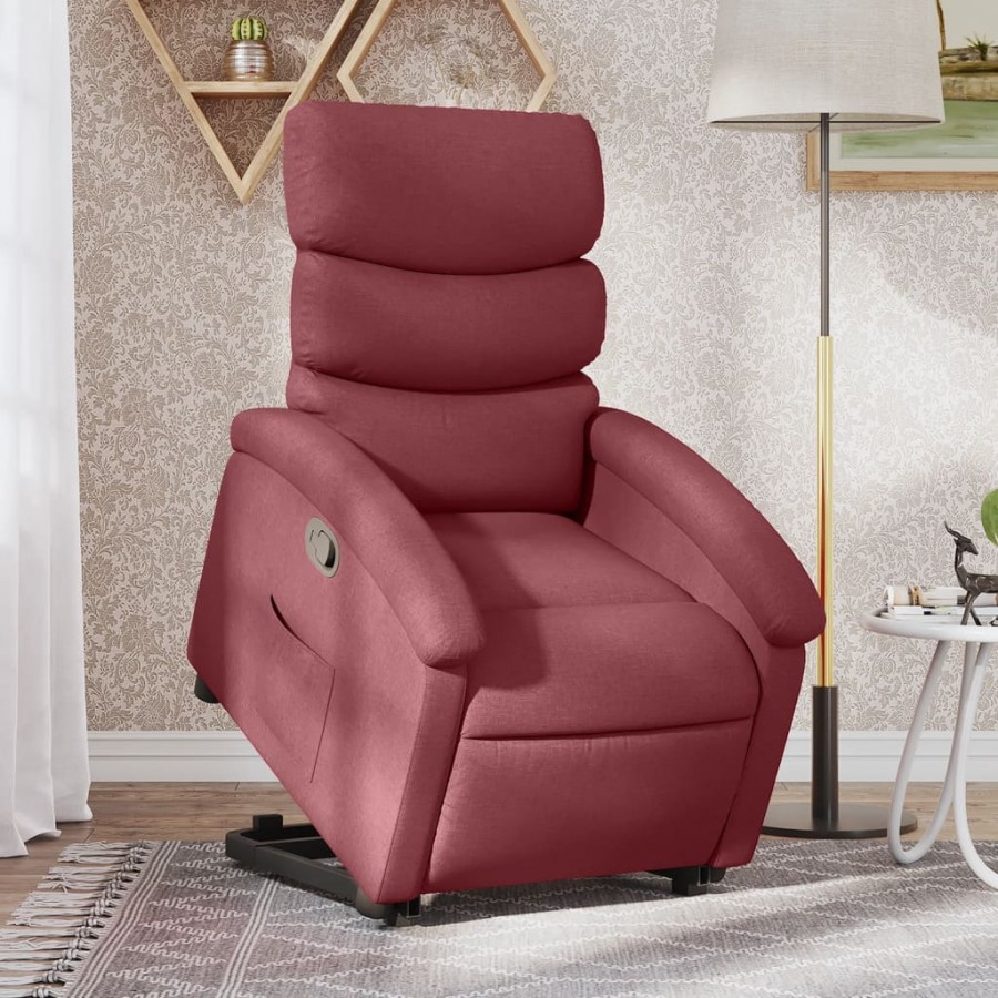 Fauteuil inclinable rouge bordeaux tissu