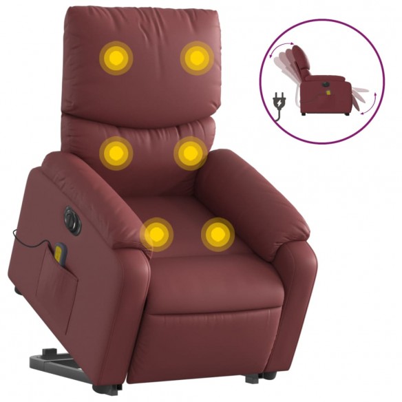 Fauteuil inclinable de massage électrique rouge bordeaux