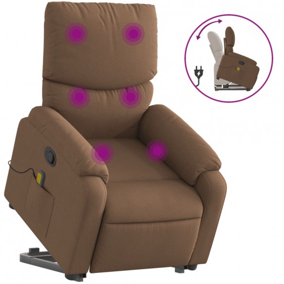 Fauteuil de massage inclinable Marron Tissu