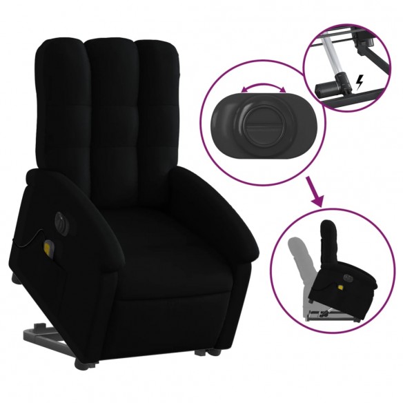 Fauteuil inclinable de massage électrique Noir Tissu