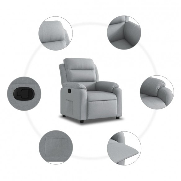 Fauteuil inclinable Gris clair Tissu