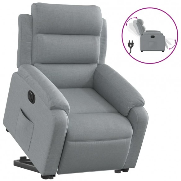 Fauteuil inclinable électrique gris clair tissu