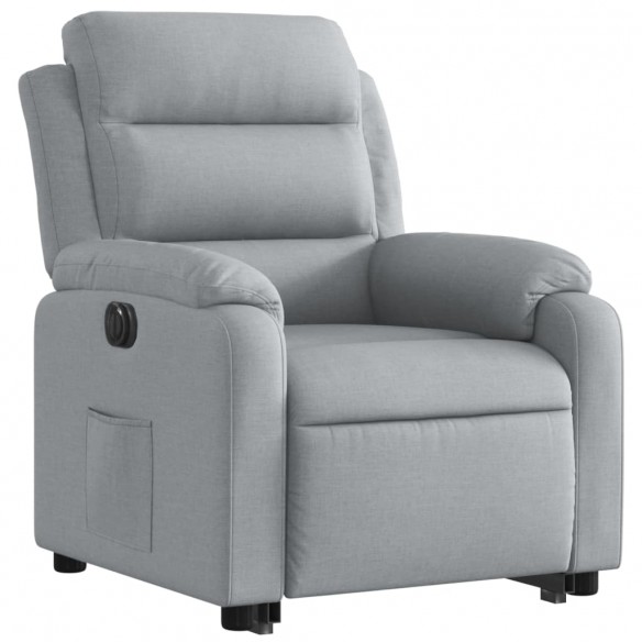 Fauteuil inclinable électrique gris clair tissu