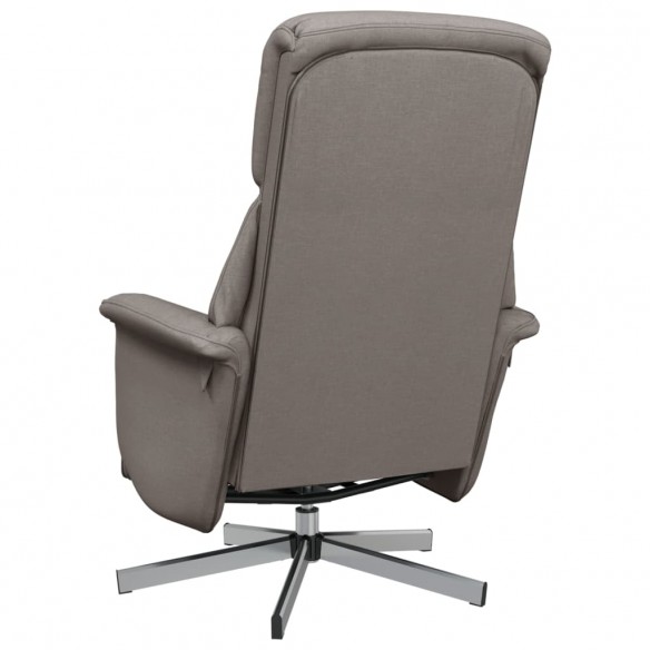 Fauteuil inclinable avec repose-pieds taupe tissu