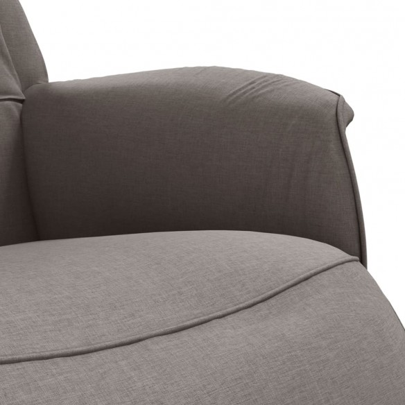 Fauteuil inclinable avec repose-pieds taupe tissu