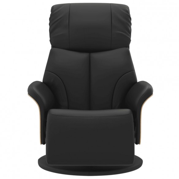 Fauteuil inclinable avec repose-pieds noir similicuir