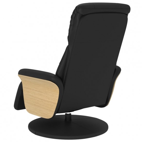 Fauteuil inclinable avec repose-pieds noir similicuir