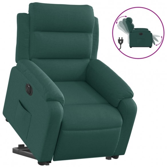 Fauteuil inclinable électrique vert foncé tissu