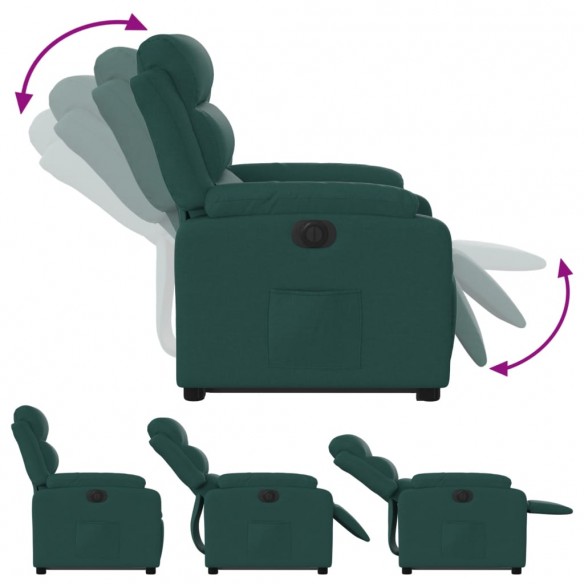 Fauteuil inclinable électrique vert foncé tissu