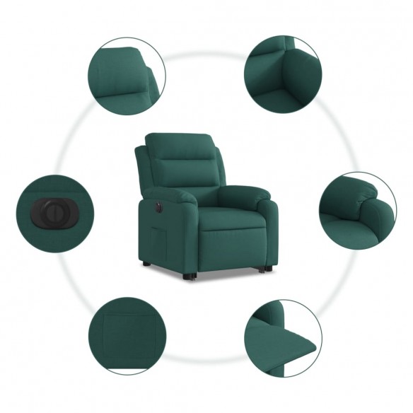 Fauteuil inclinable électrique vert foncé tissu