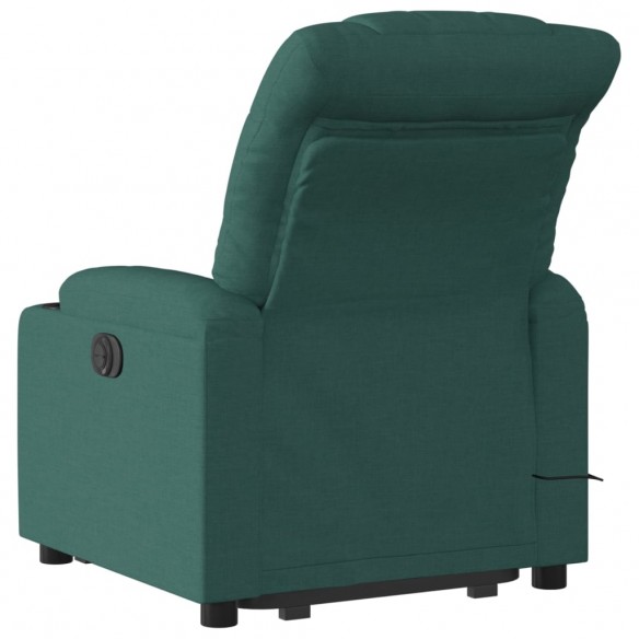 Fauteuil inclinable de massage électrique Vert foncé Tissu