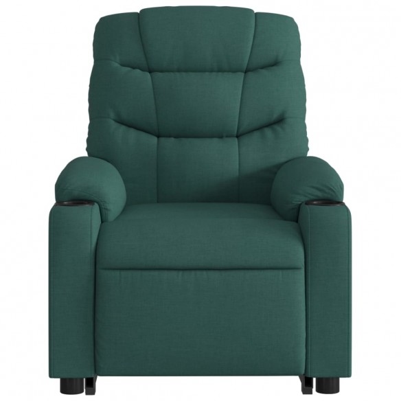 Fauteuil inclinable de massage électrique Vert foncé Tissu