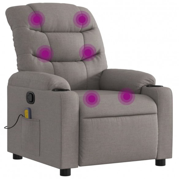 Fauteuil de massage inclinable Taupe Tissu