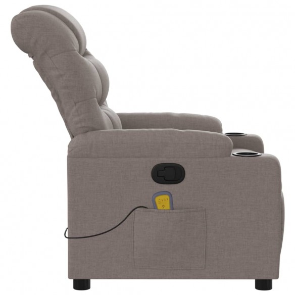 Fauteuil de massage inclinable Taupe Tissu