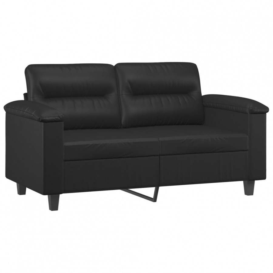 Ensemble de canapés 3 pcs avec coussins Noir Similicuir Ensemble de canapés 3 pcs avec coussins Noir Similicuir
