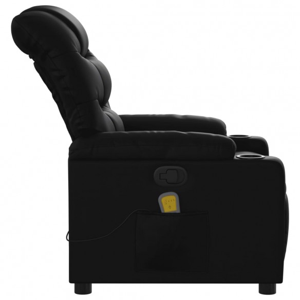 Fauteuil de massage inclinable Noir Similicuir