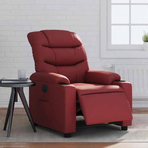 Fauteuil inclinable électrique Rouge bordeaux Similicuir