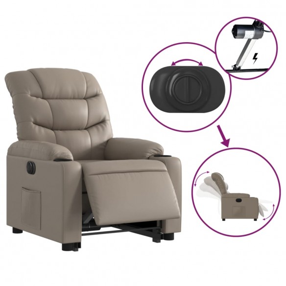 Fauteuil inclinable électrique cappuccino similicuir