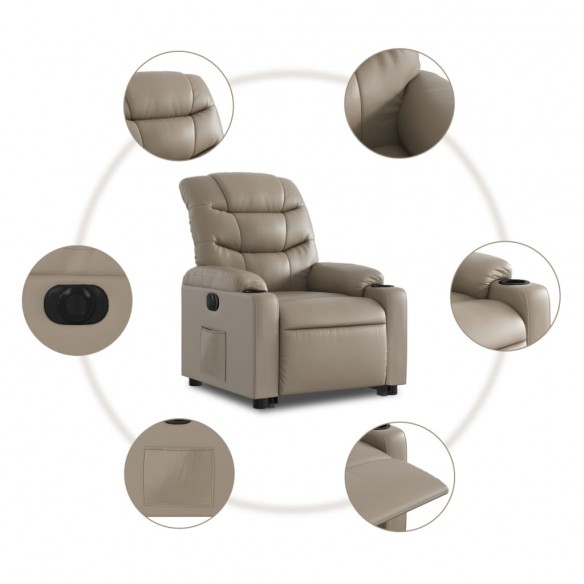 Fauteuil inclinable électrique cappuccino similicuir