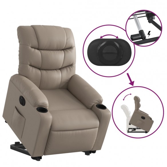 Fauteuil inclinable électrique cappuccino similicuir