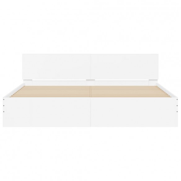 Cadre de lit avec tête de lit blanc 160x200 cm