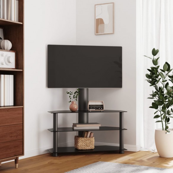 Meuble TV d'angle 3 niveaux pour 32-70 pouces noir
