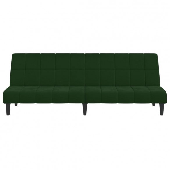 Canapé-lit à 2 places vert foncé velours