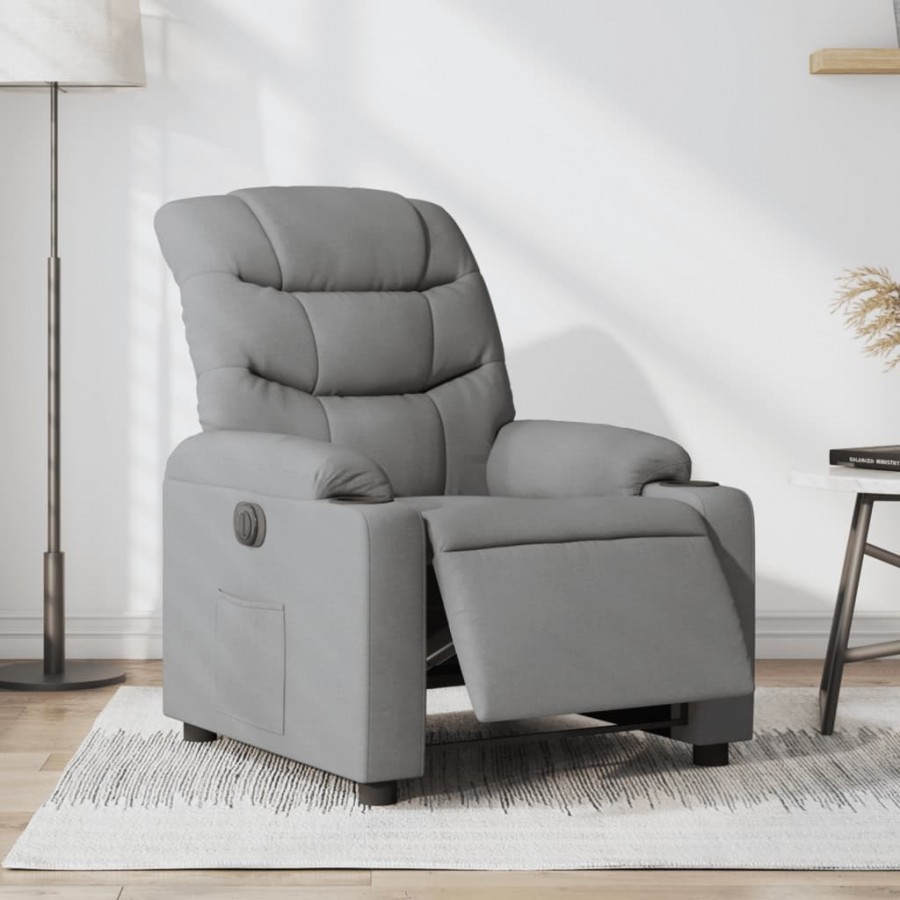 Fauteuil inclinable électrique Gris clair Tissu