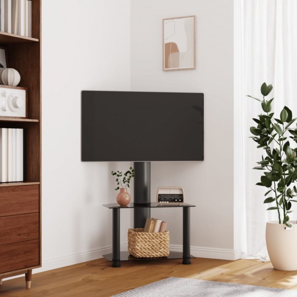 Meuble TV d'angle 2 niveaux pour 32-70 pouces noir