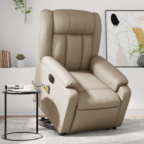 Fauteuil inclinable de massage électrique cappuccino similicuir