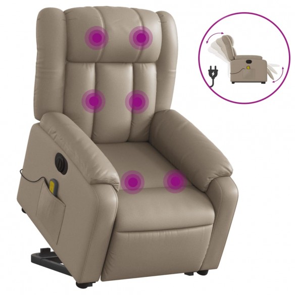 Fauteuil inclinable de massage électrique cappuccino similicuir