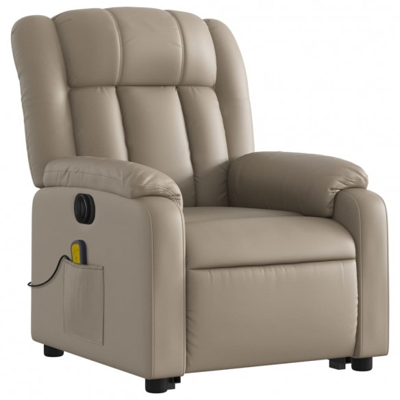 Fauteuil inclinable de massage électrique cappuccino similicuir