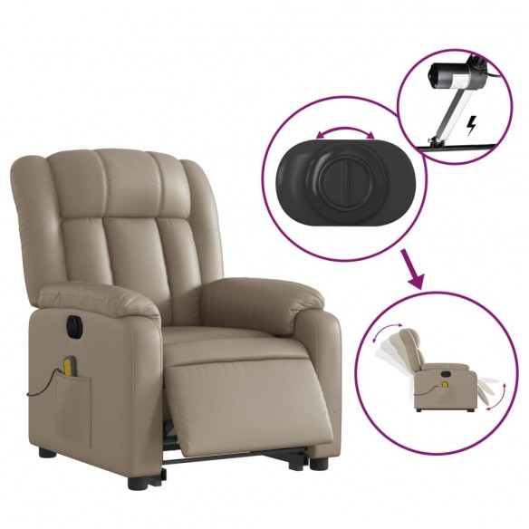 Fauteuil inclinable de massage électrique cappuccino similicuir