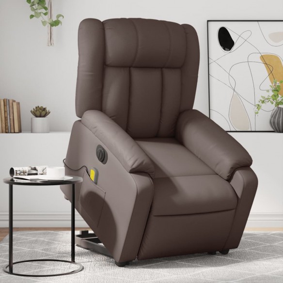 Fauteuil inclinable de massage électrique marron similicuir