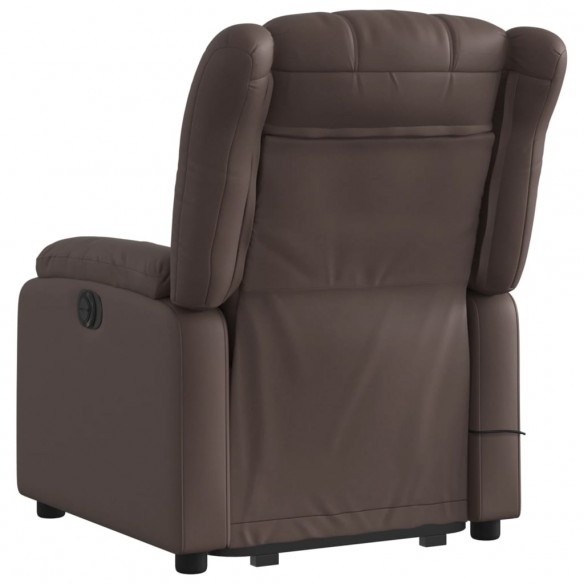 Fauteuil inclinable de massage électrique marron similicuir